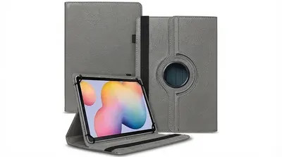 FUNDA TABLET 10 PULGADAS GIRATORIA GRIS