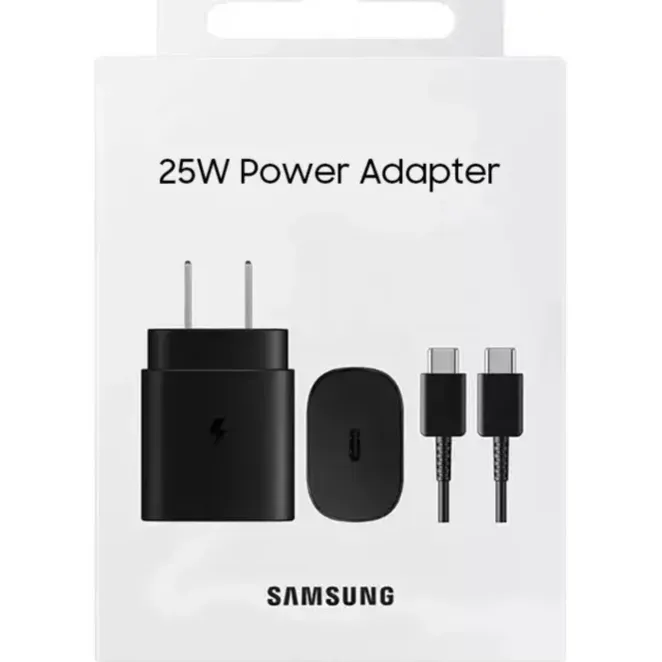 CARGADOR TIPO SAMSUNG 25W NEGRO + CABLE CC