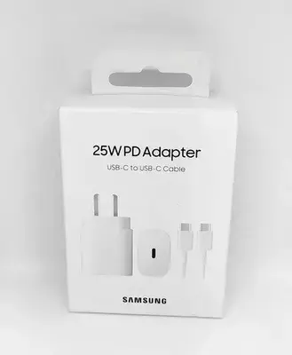 CARGADOR TIPO SAMSUNG 25W BLANCO + CABLE CC