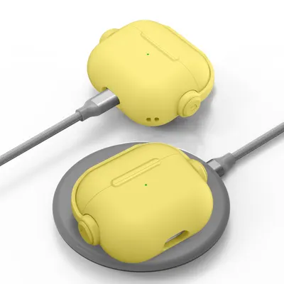 FUNDA MACAROON AIRPODS PRO 2 AMARILLO FUERTE