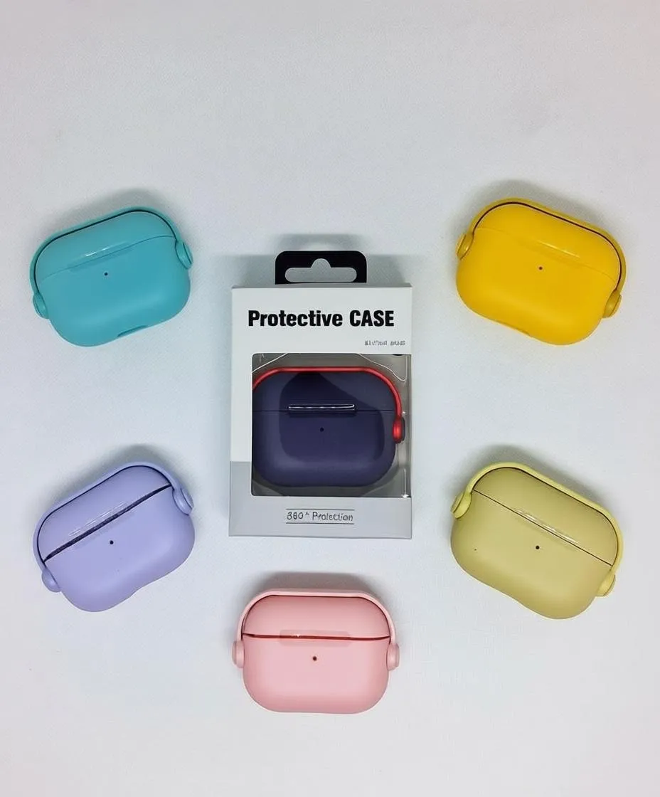 FUNDA SILIC RIGIDA GANCHO AIRPODS 4 NEGRO