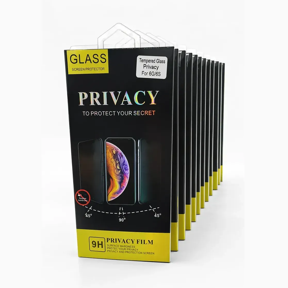 VIDRIO ANTI ESPIA IPHONE 16 E CAJA DE 10 UNID