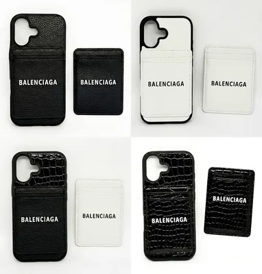 FUNDA BALENCIAGA IP 17A CON TARJ NEGRO BRILLO