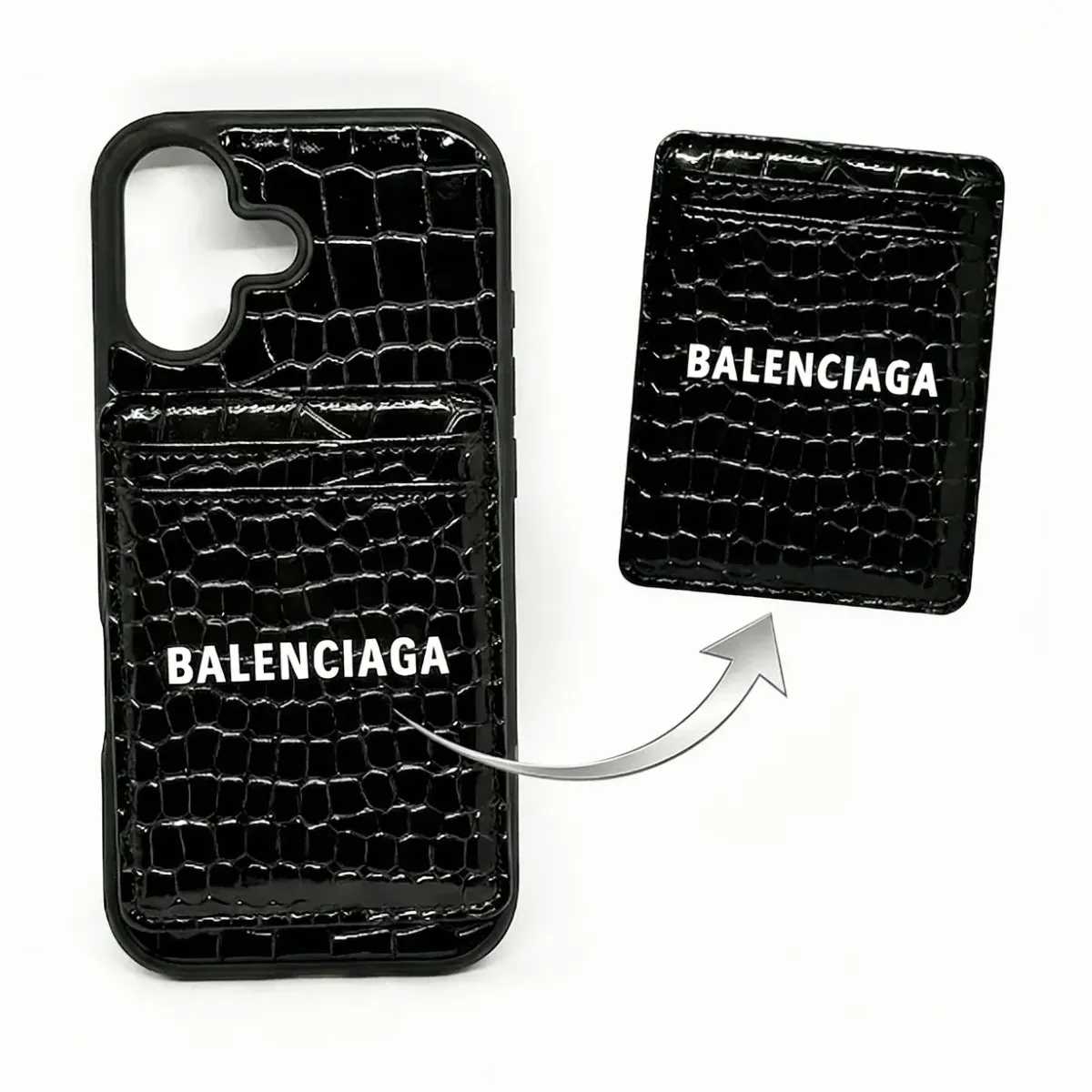 FUNDA BALENCIAGA 17 P MAX C TARJ NEGRO BRILLO