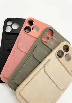 FUNDA ECOCUERO TARJETERO IPH 13 BEIGE