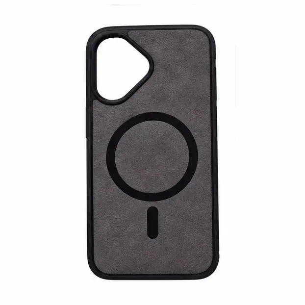 FUNDA CUERO MAGSAFE IPH 15 PRO PLATA