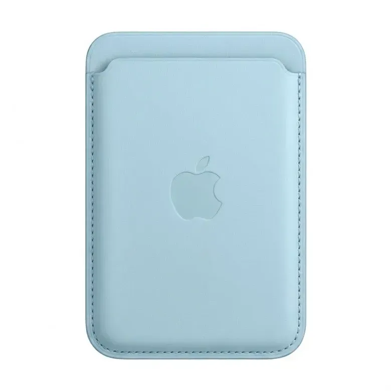 WALLET CON LOGO APPLE CELESTE