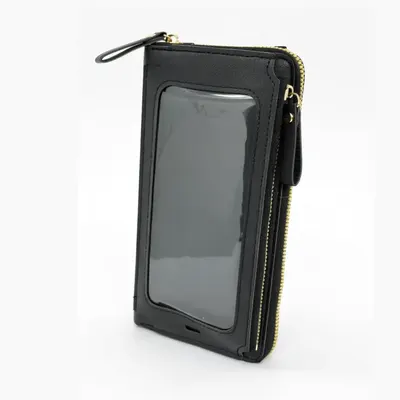 BILLETERA PORTA CELULAR NEGRO