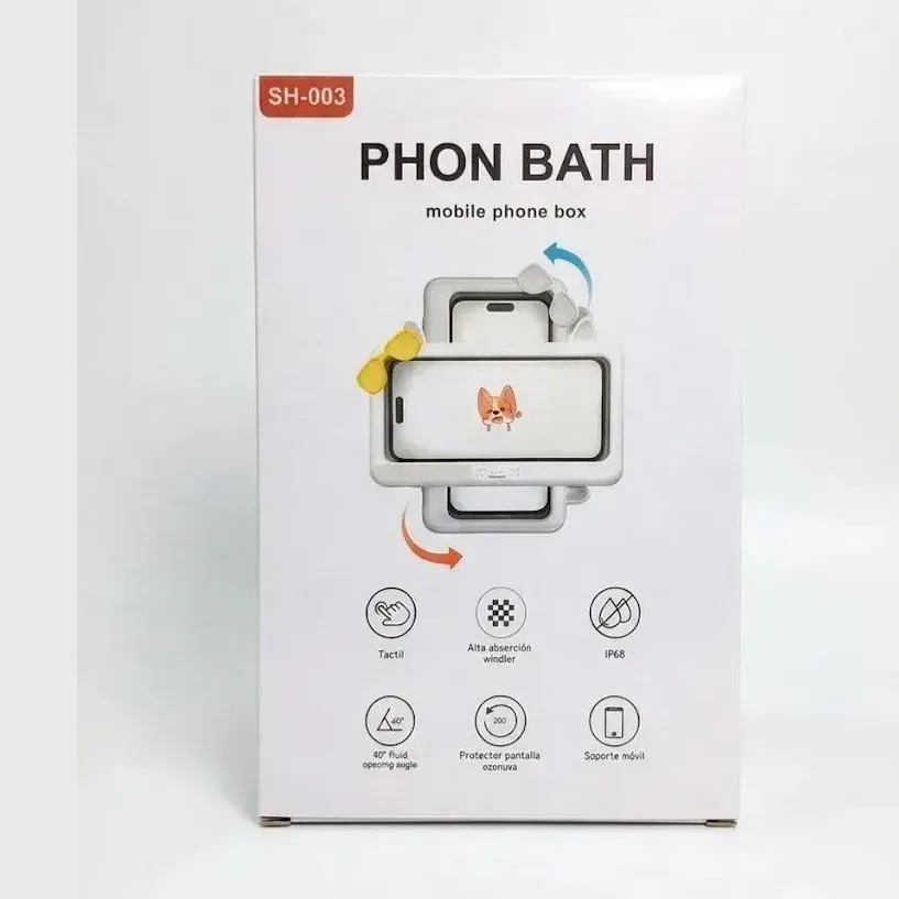 FUNDA DUCHA PARA CELULAR 6.8" BLANCA