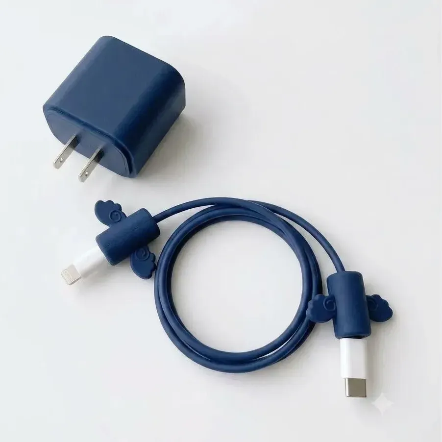 PROTECTOR PARA CARGADOR 20W Y CABLE AZUL