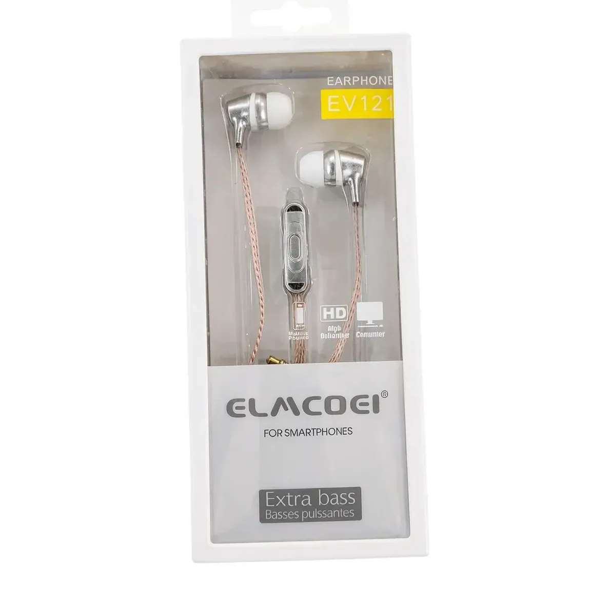 AURICULAR CON CABLE EV121 PLATEADO