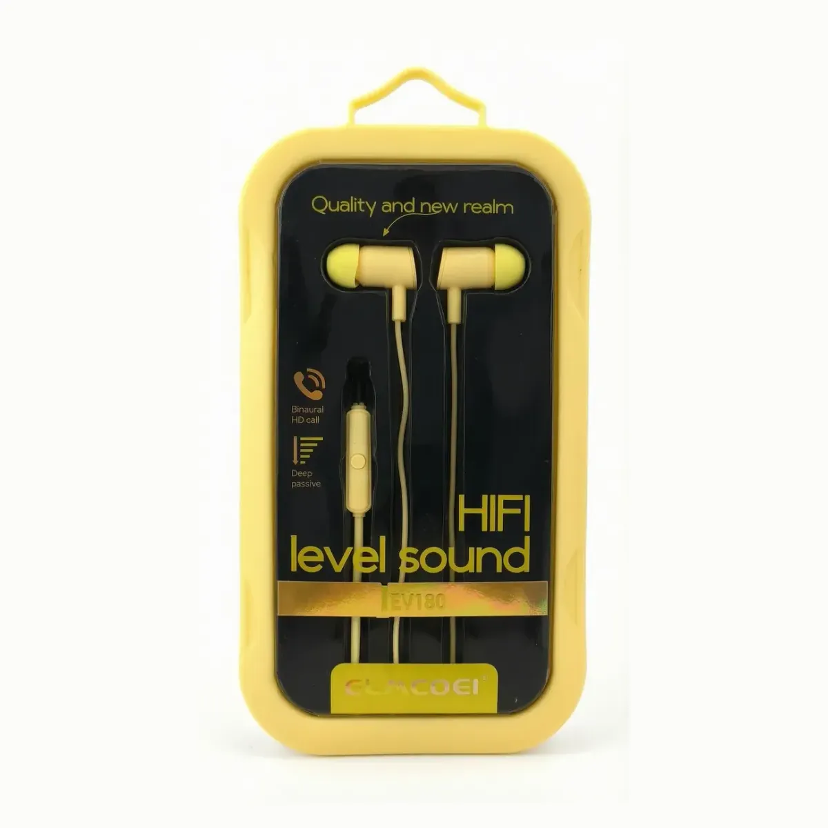 AURICULAR CON CABLE EV183 AMARILLO