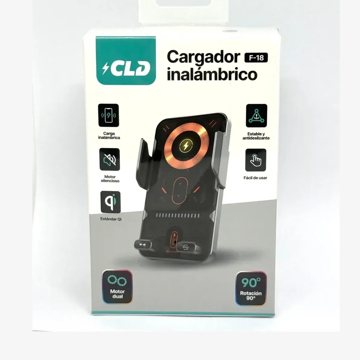 CARGADOR INALAMBRICO AUTO F18 CLD NEGRO