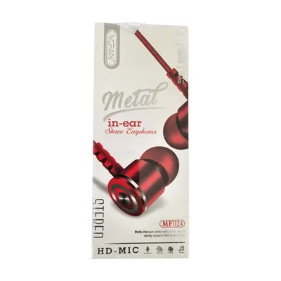 AURICULAR CON CABLE MF024 ROJO