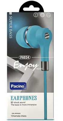 AURICULAR CON CABLE PA034 CELESTE