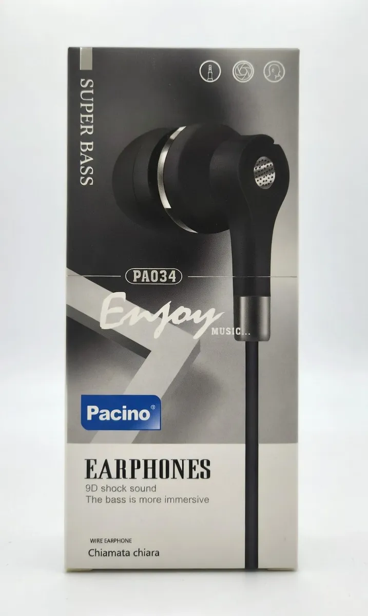 AURICULAR CON CABLE PA034 NEGRO