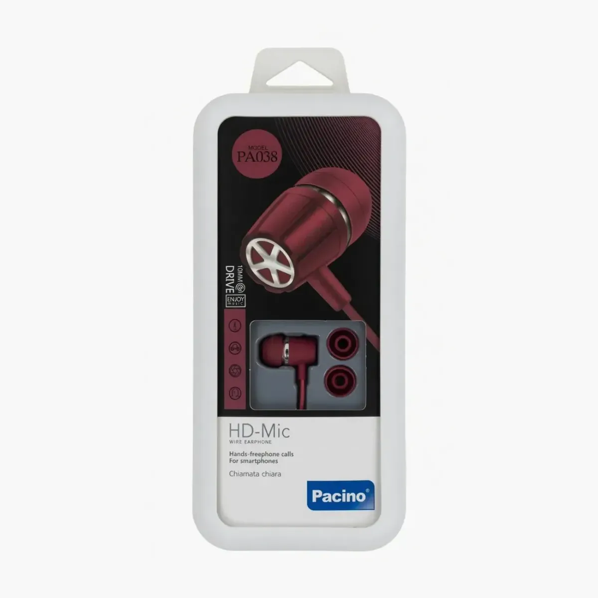 AURICULAR CON CABLE PA038 BORDO
