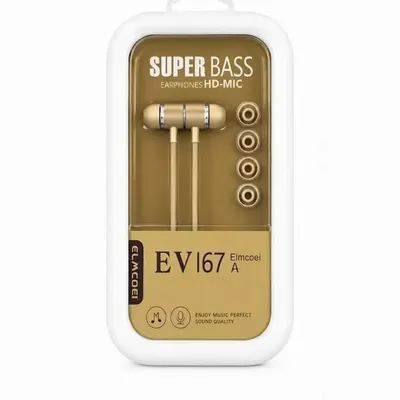 AURICULAR CON CABLE EV167 DORADO