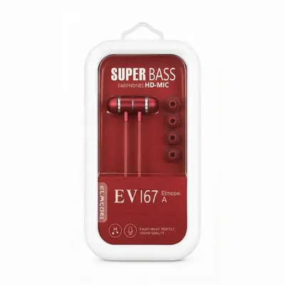 AURICULAR CON CABLE EV167 ROJO