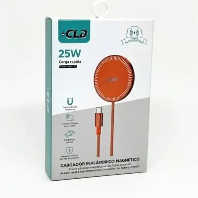 CARGADOR INALAMBRICO QI2 CLD 25W NARANJA