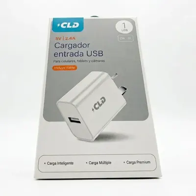 CARGADOR PARED CLD CON CABLE V8 2.4A CW01