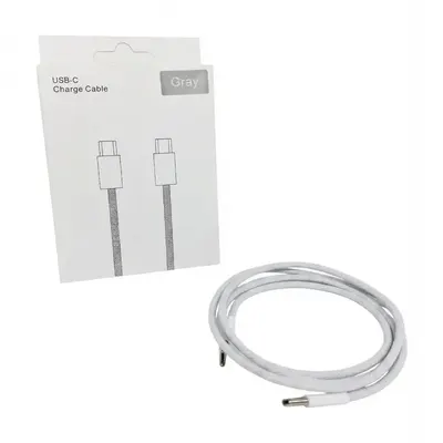 CABLE MALLADO PASTEL TIPO C-TIPO C GRIS 1M